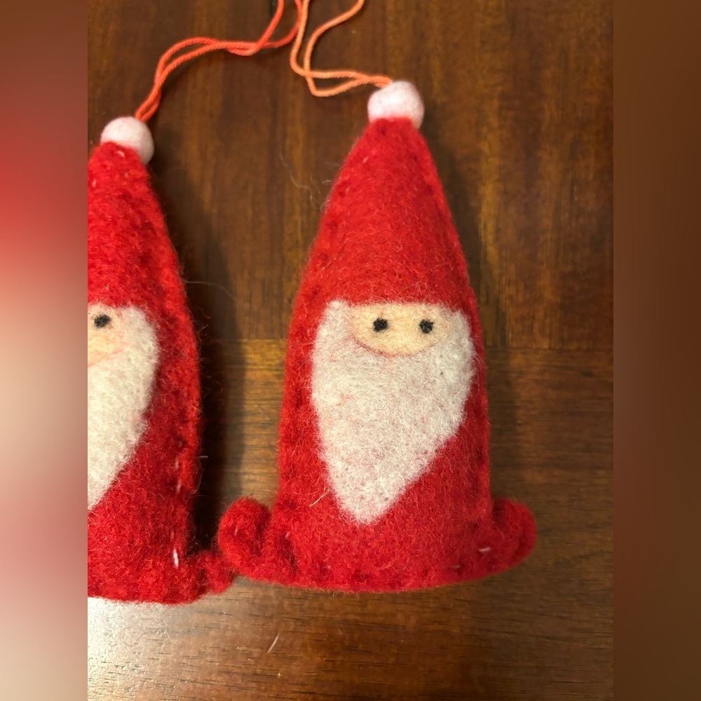 Christmas Happy Face Santa Ornaments Lot Of 4 - Picture 2 of 12